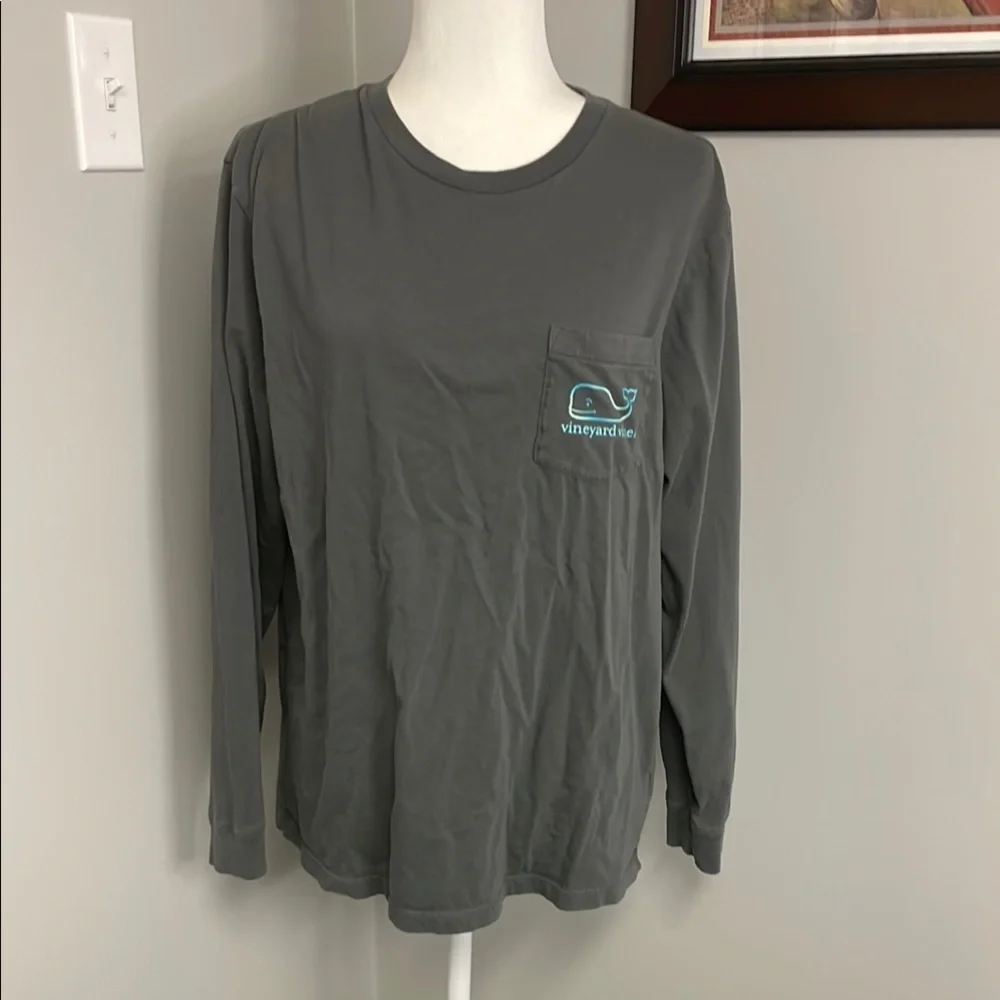 Vineyard Vines Gray Long Sleeve Tee Casual Comfort Mens Size‎ Medium Cotton